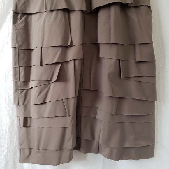 BCBGMAXAZRIA Aaron Grey Dusk Black Tiered Poplin Mini Sheath Dress 8 M L BNWT - Picture 11 of 16